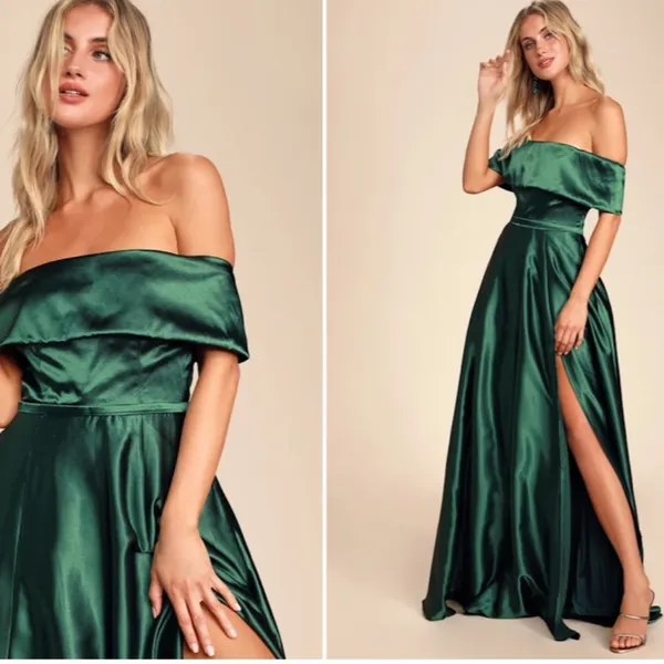 LULUS Sexy Prom Wedding Special Event Emerald Elegant Classy Holidays Gown - Image 3