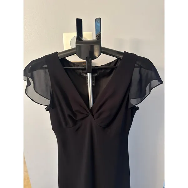 Jones Wear Dress Women's Black Sheer Short Sleeve Long Dress‎ Size 8 - Image 2