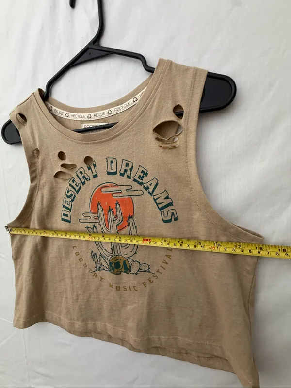 Recycle Threads Desert Dreams Country Music Festival Crop Tank L. NWOT(A724) - Image 4