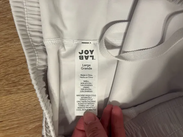 JoyLab Flowy Athletic Running Shorts White High Slit Layered Size Large - Image 2