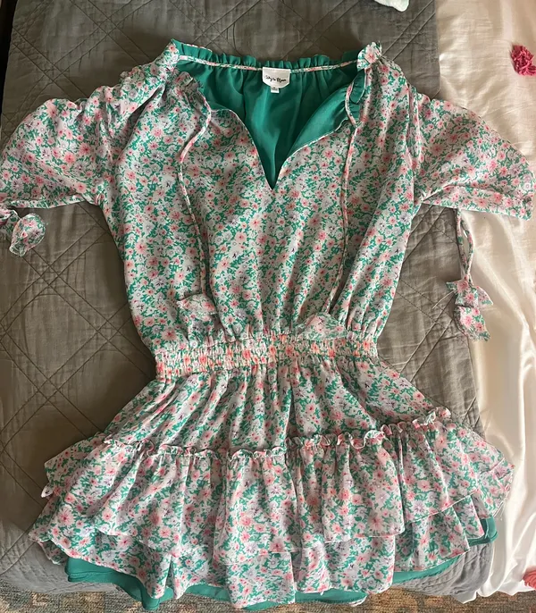 Sky to Moon Mini Dress Floral Ruffle - Image 2