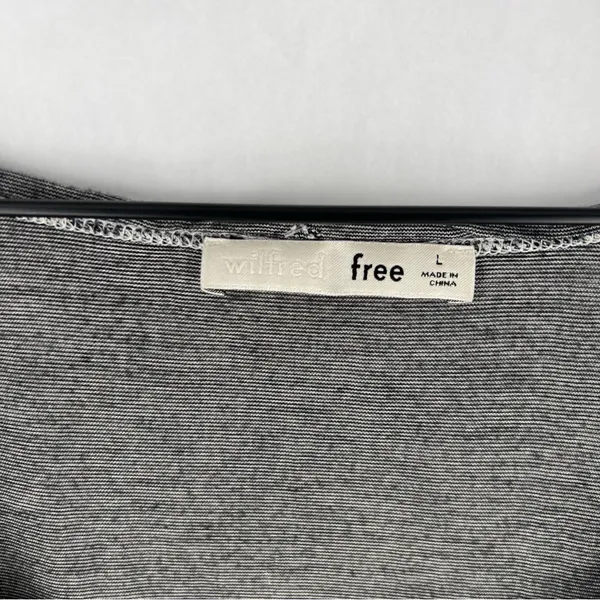 Wilfred Free Thin Stripes Gray Scoop Neck Relaxed Fit Short Sleeve Tee Size‎ L - Image 2