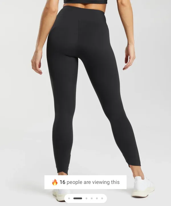 Gymshark No Front Seam Crossover Leggings in Black Sz Medium - Image 2