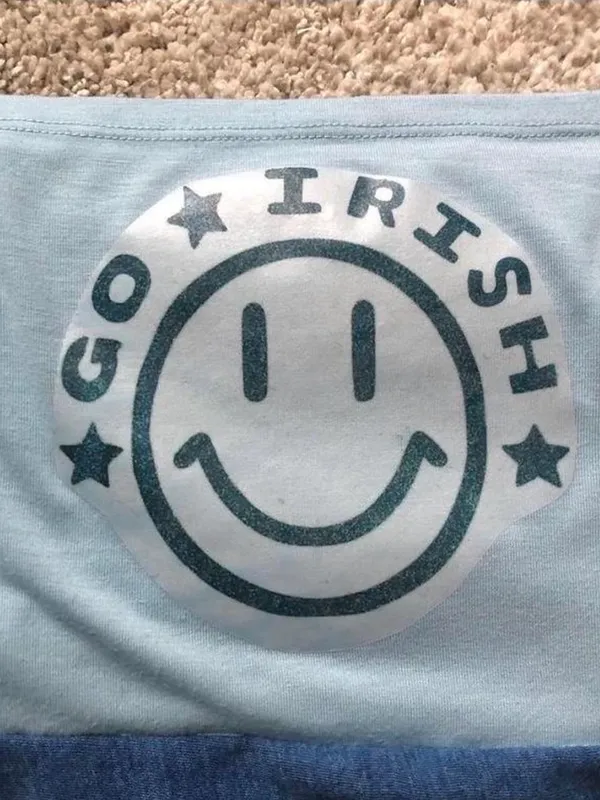 Notre Dame smiley face tube top Blue - Image 2