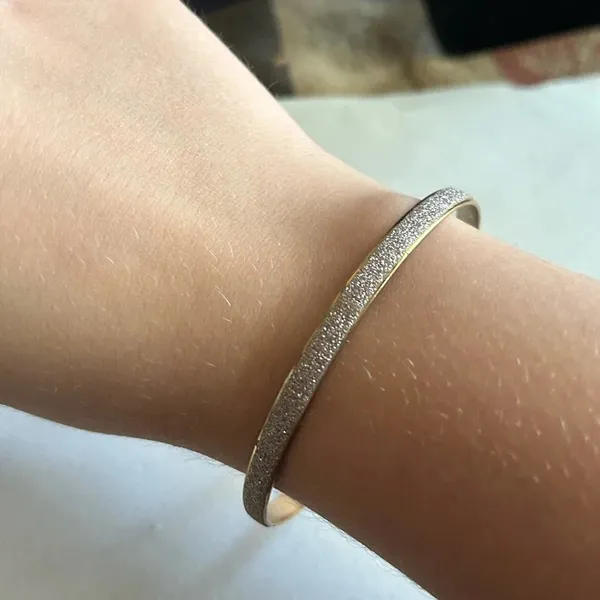3/$20 Shimmer Crystal Rhinestone Gold Tone Thin Bangle Bracelet - Image 3