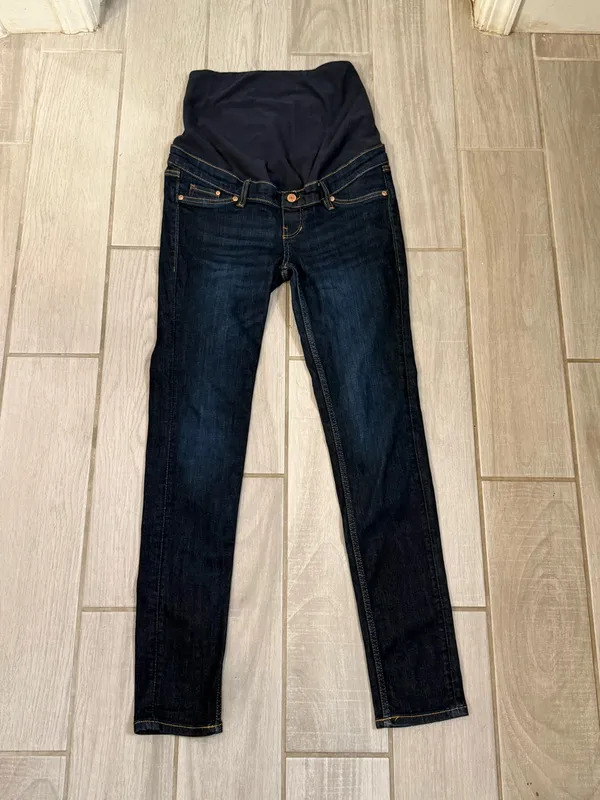 Old Navy Dark Blue Maternity Over-Belly Jeggings - Image 3