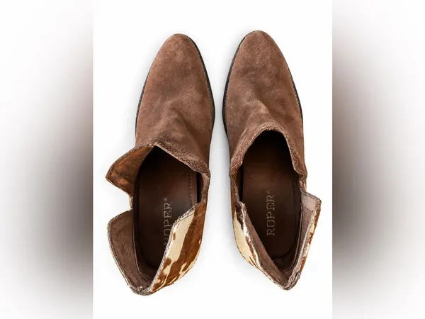 Roper Rowdy Cow Hair on Hide Suede Western Ankle Boots Women’s 7.5 - Image 7