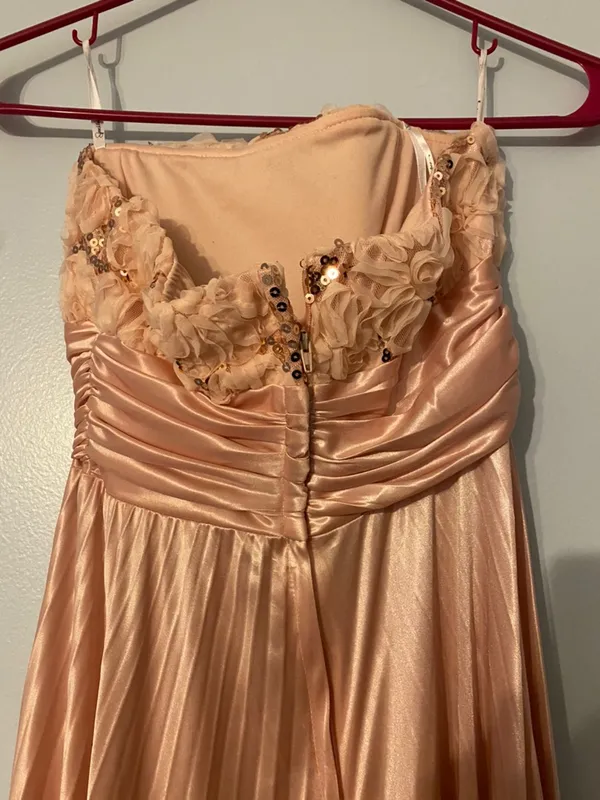 Blush Pink Floral Maxi Gown Dress Prom - Image 5