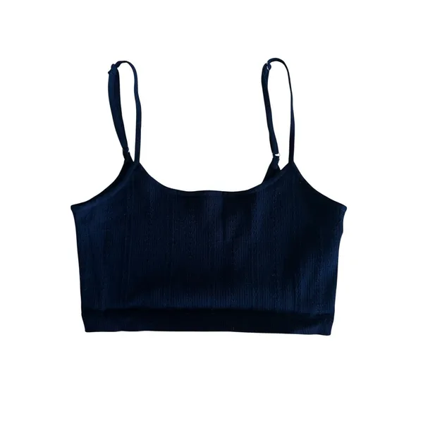 Intimately Free People 90s Babe Knit 2 Piece Set Medium Black Crop Top & Skirt‎ - Image 3