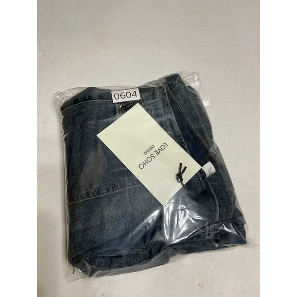 Love Soho Denim Jeans Womens 1 Wide Leg Low Rise Cargo Y2K Blue NWT - Image 7