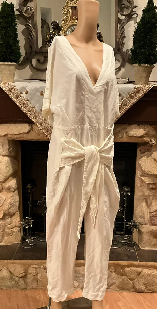 Shining Sun Tie Front Jumpsuit M - Image 10
