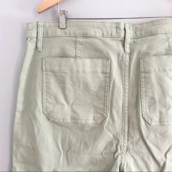 Madewell high rise crop jean wide leg light green size‎ 24 - Image 6