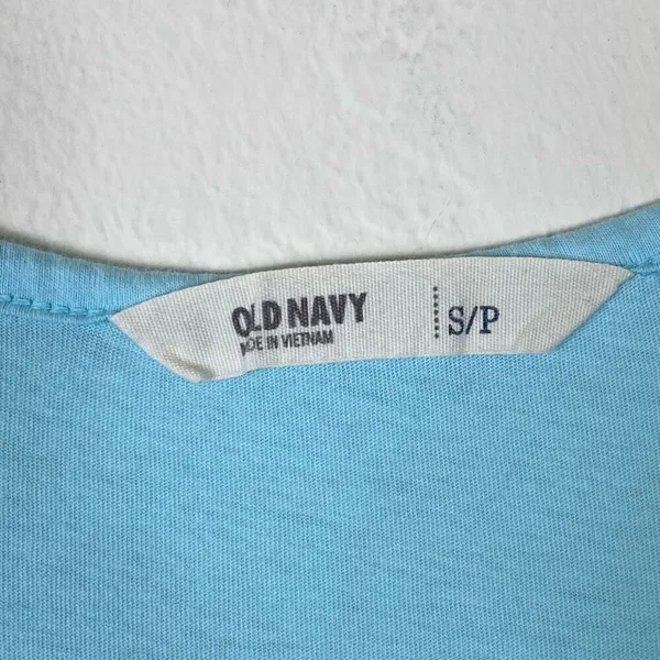 Vintage y2k Old Navy Aqua Blue Lace Detail Fitted Waist Blouse Top Size S - Image 5