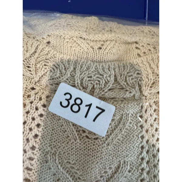 Lace Crochet Long Sleeve Hollow Out Knit‎ Sweater Pullover Top Pointelle L Boho - Image 9