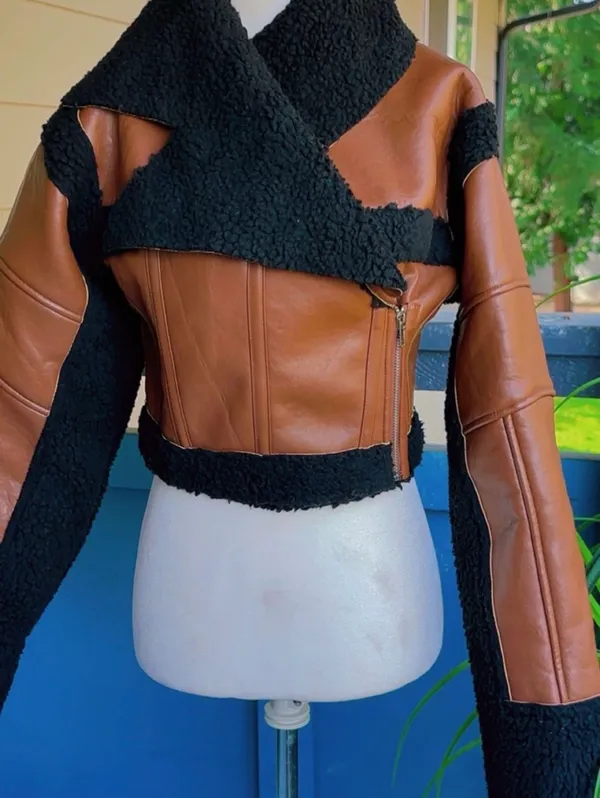 Pretty Little Thing Faux Leather Borg Lined Jacketz - Image 5