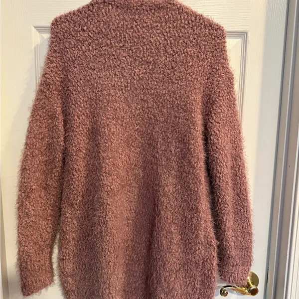 Love Tree Fuzzy Mauve Cardigan - Image 3