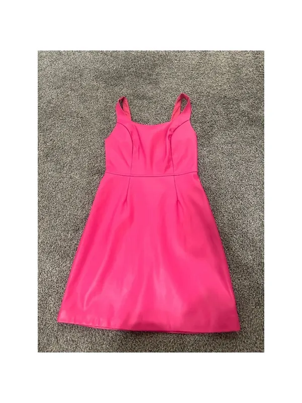 BCBGeneration Mini Dress Pink XXS Faux Leather - Image 2