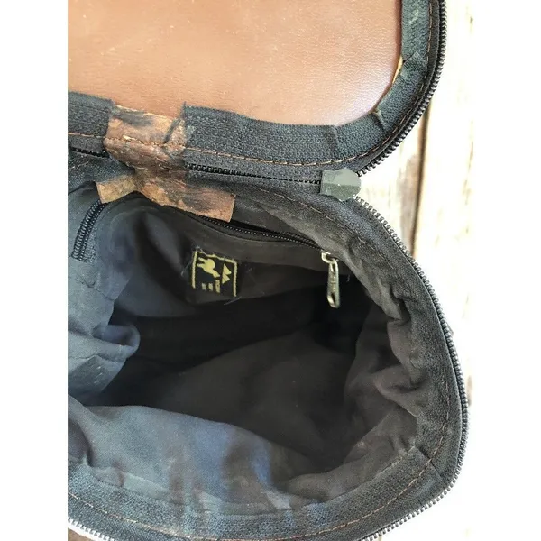 Vtg Llama Wool Crossbody Camera Case Purse‎ Hippie Blanket Leather - Image 2