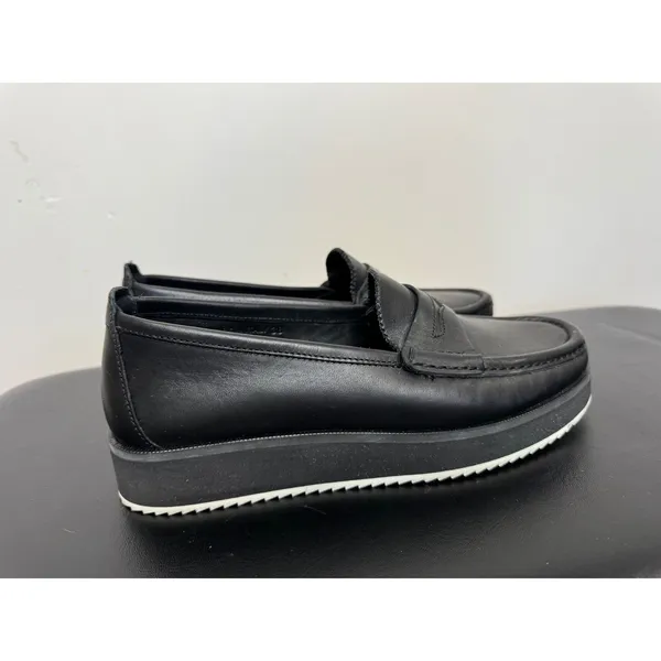 Rag & Bone Tanja Platform Penny Loafers Black Leather Sz 38‎ - Image 3