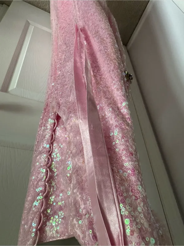 MoriLee by Madeline Gardner Strapless Pink Sequin Evening Gown size 3/4 - Image 7