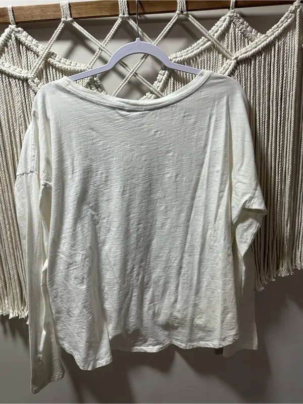 Nike White Long Sleeve Tee with Black Diagonal Logo - Image 5