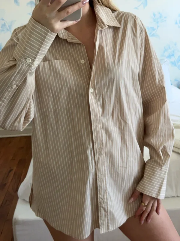 Frame Matching Set Stripe Shorts & Button Down Top - Image 3