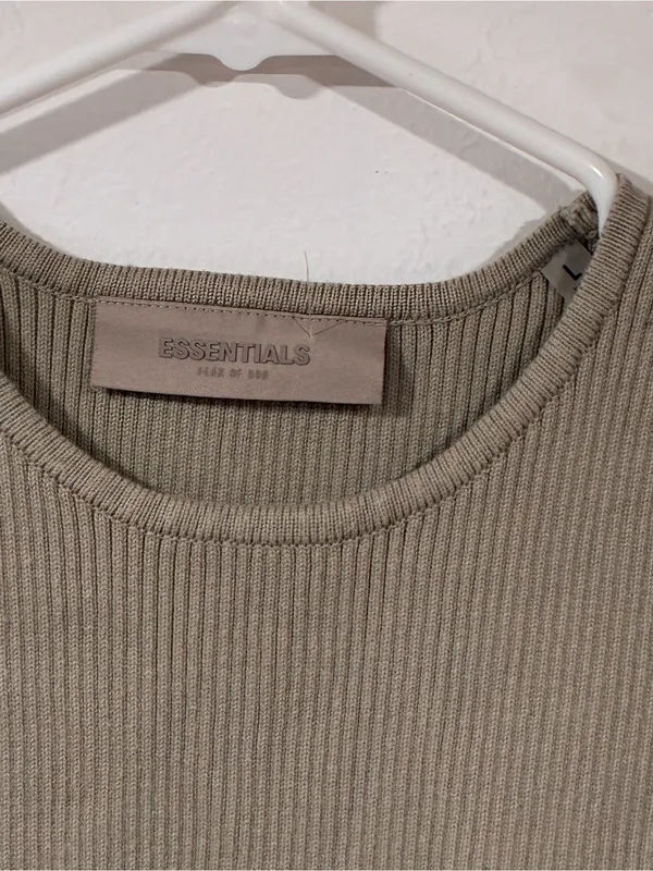 Fear of God Essentials Women's Grey Sweater Knit Sport Tank Top Size Large - Image 2