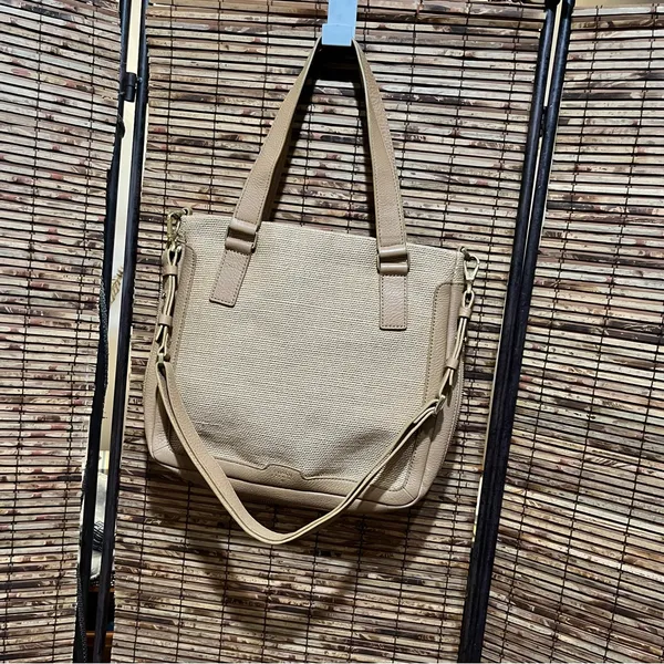 Fossil Preston Woven Straw and Leather Shopper Shoulder Bag - Image 7