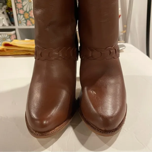 Vintage 70’s boho western Stevie Nicks festival camel leather Brazil boots - Image 10