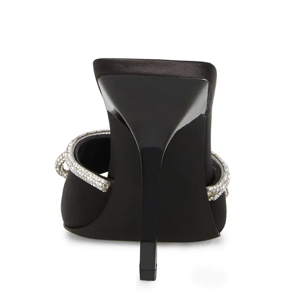 NWT Steve Madden Embellished Black Satin Heels - Image 5