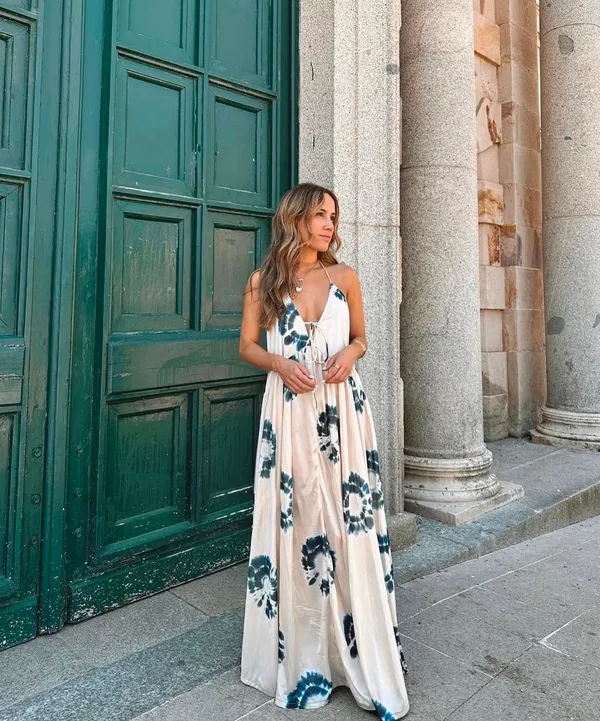 Zara dress maxi oversize fit boho blogger prints casual summer vacation wedding - Image 3