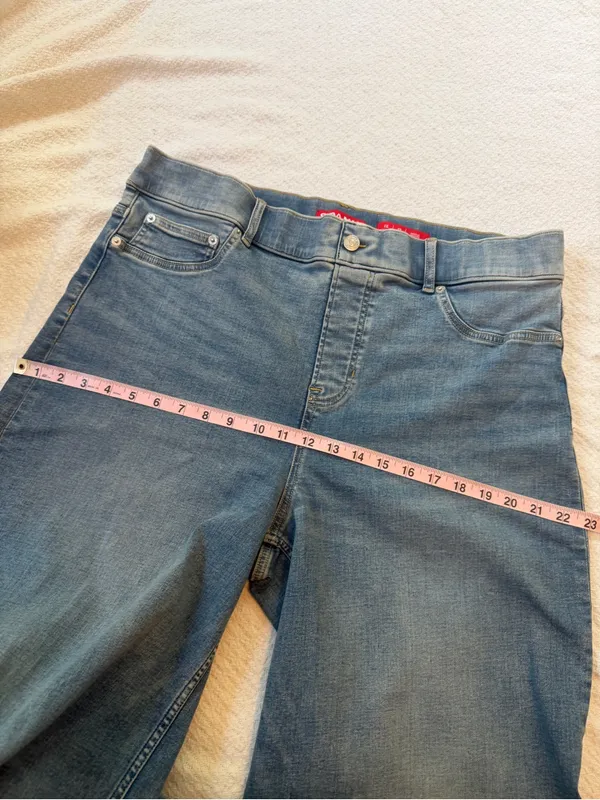 SPANX EveryWear Pull-On Wide Leg Jeans 1X Regular Antique Indigo - Image 7