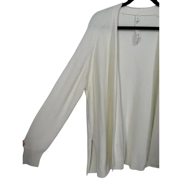 Lululemon Women's Side Slit Sweater Wrap Open Front Cardigan Ribbed Knit Size 4 - Image 9