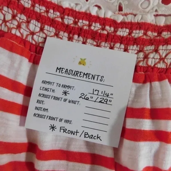 Anthropologie MEADOW RUE Marin Striped Top Smocked Knit Red White Medium - Image 13