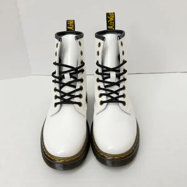 Dr. Martens White Patent Leather Combat Style Boots Size 6 - Image 6