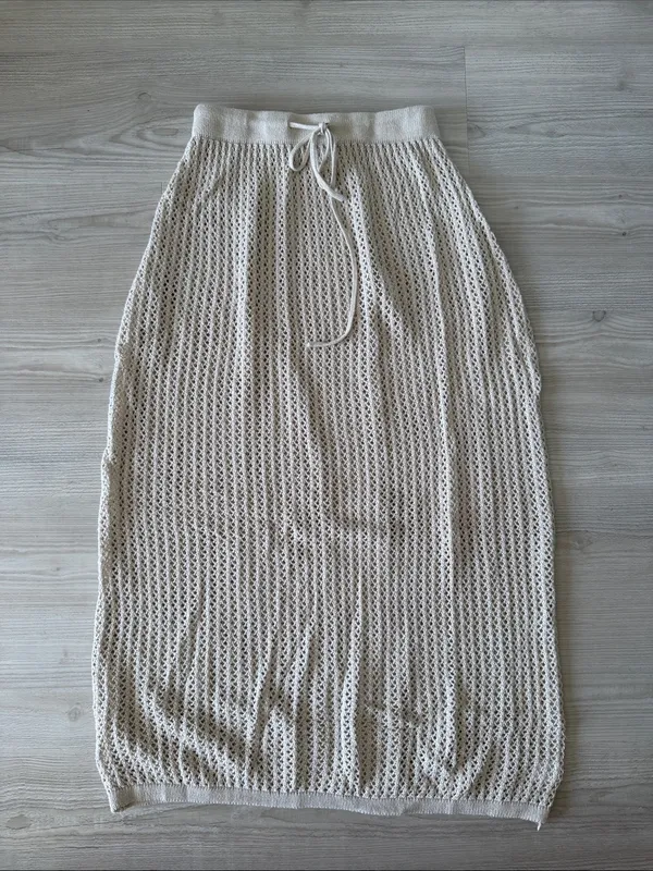 Beige Botany Cream Crochet Top & Skirt - Image 6