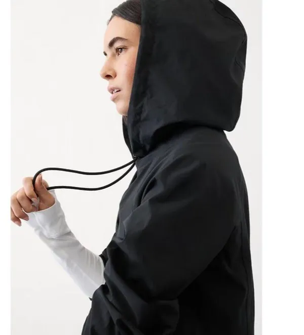 Athleta L Midday Cropped Hoodie Black Large - Image 3