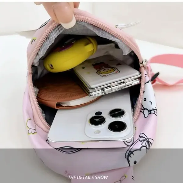 Hello Kitty Sanrio Lightweight Waterproof Nylon Crossbody Bag - Image 2