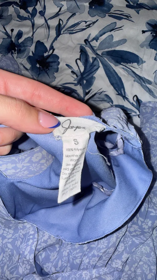 Boutique Blue Ruffle Dress - Image 3