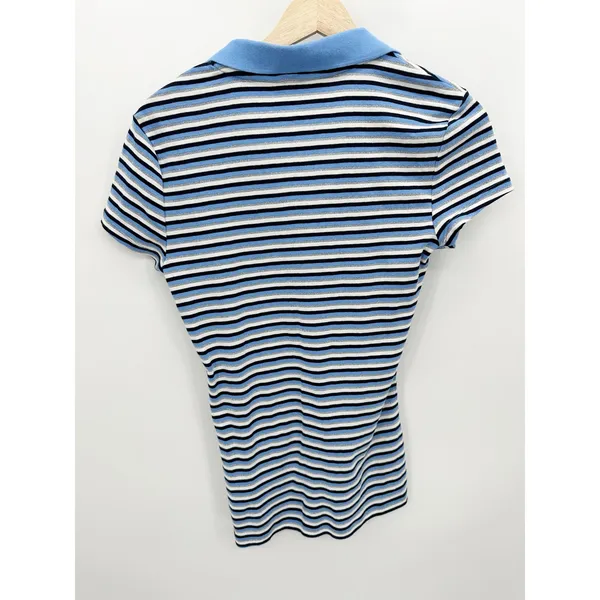 Tommy Hilfiger Womens Striped Y2K Polo Size S Academia Preppy Heritage‎ - Image 2