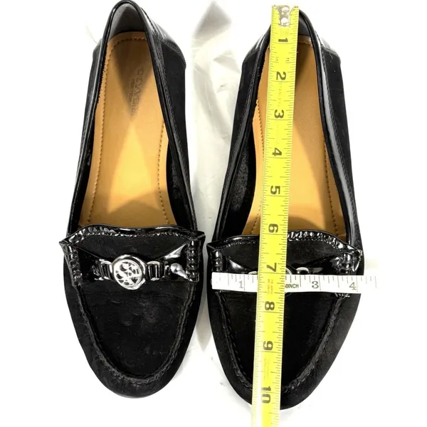 Coach Fonda A2934 Loafers 10B Black Suede Patent Leather Logo Driving Loafers - Image 8
