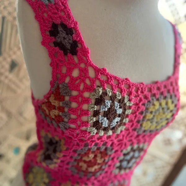 POL Grandma Core Colorful Crochet Women Top - Image 5