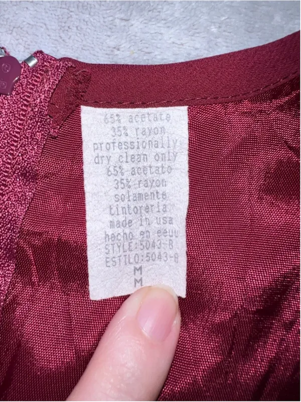 VTG Casual Burgundy Spaghetti Strap Maxi Dress M - Image 5