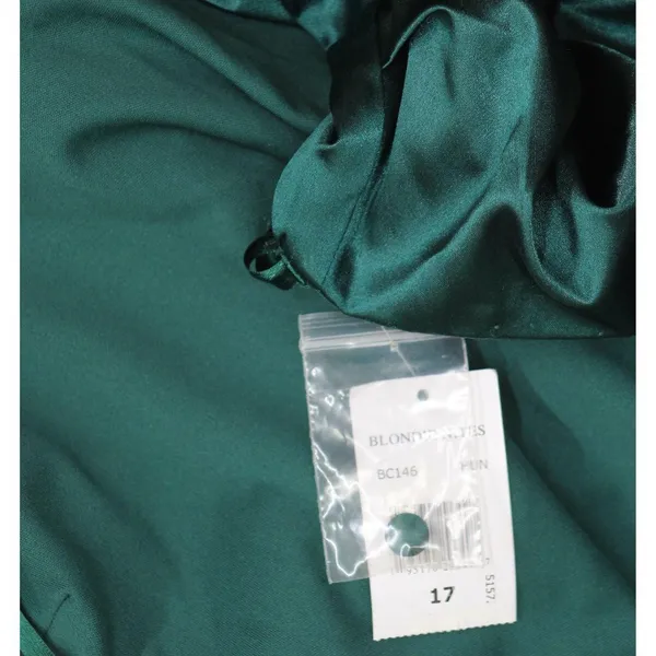 Blondie Nites Womens Juniors Satin Open-Back Halter Dress BC146 Hunter Green 17 - Image 3