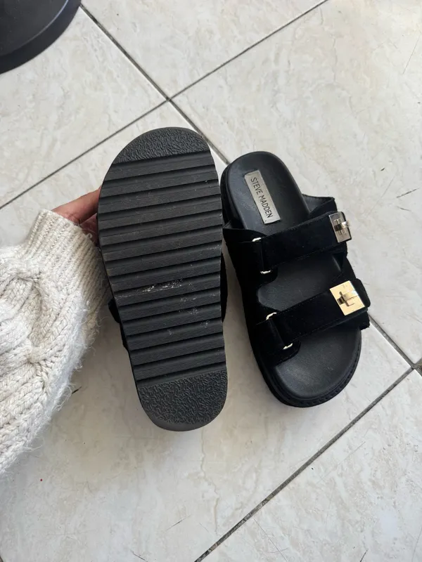 Steve Madden black suede platform sandals  - Image 3