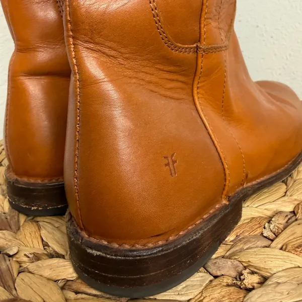 Frye Boots Tall Boot Paige Cognac Camel Leather Riding Brown 6.5 - Image 7