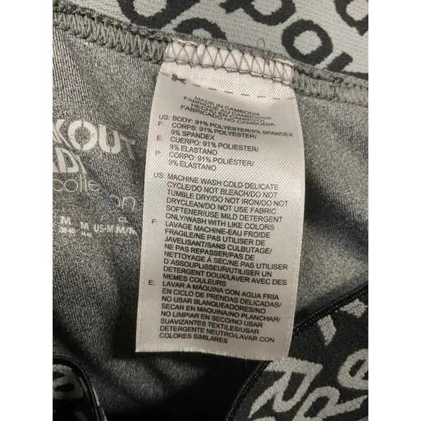 Reebok Womens Leggings Gray Workout Ready PlayDry Logo Waistband Size Medium - Image 5