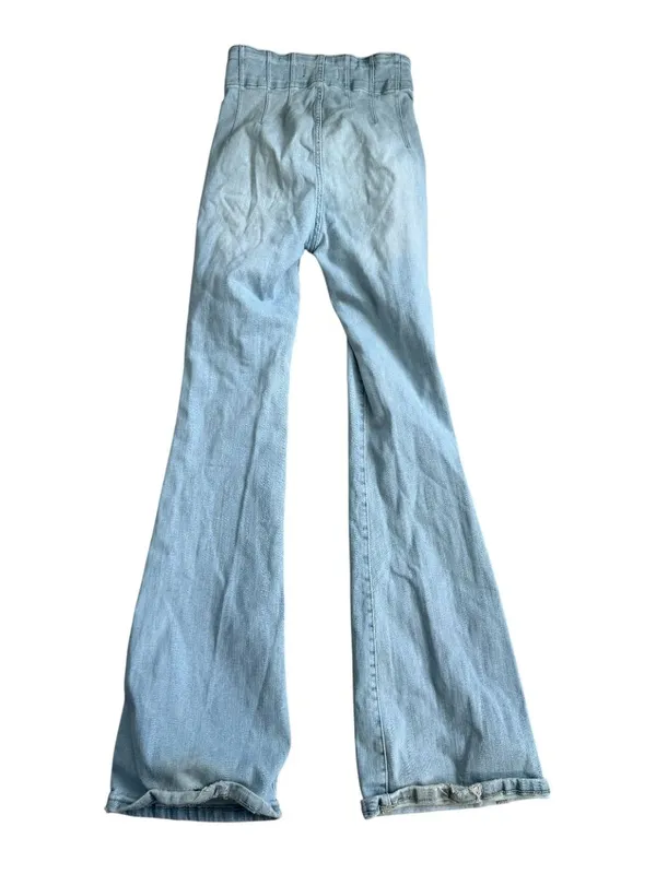 FREE PEOPLE Light Wash High Waist Flare Jeans Size 27 - Image 2