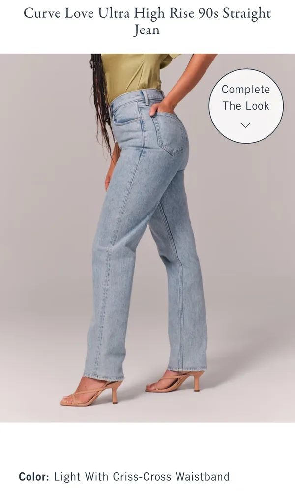 Abercrombie Curve Love 90s Ultra High Rise Straight Jean - Image 3