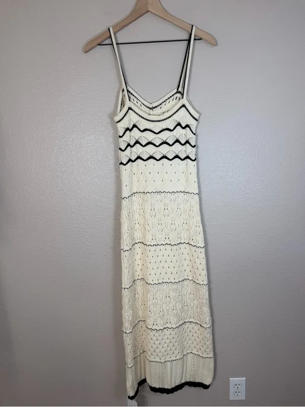Commense Paros Crochet Eyelet See Through Midi Dress size XS NEW $50 - Image 10